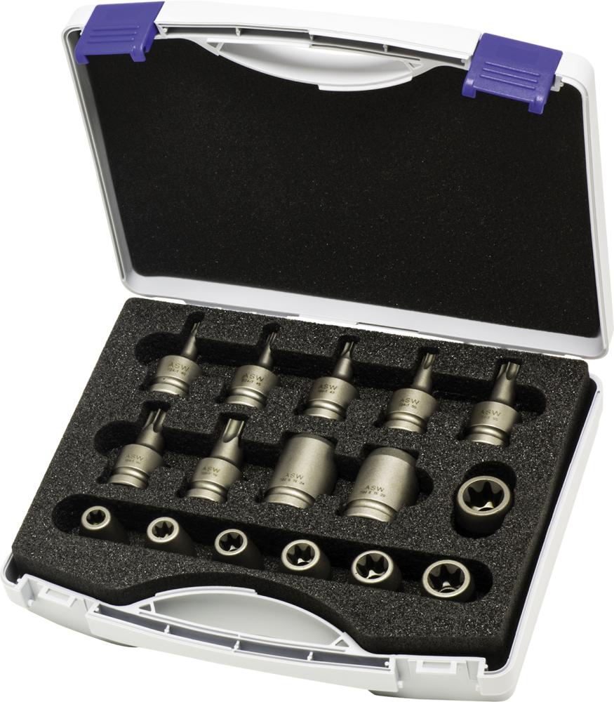 Kr.-Steckschl.-Satz  1/2" 16tlg. Torx           ASW