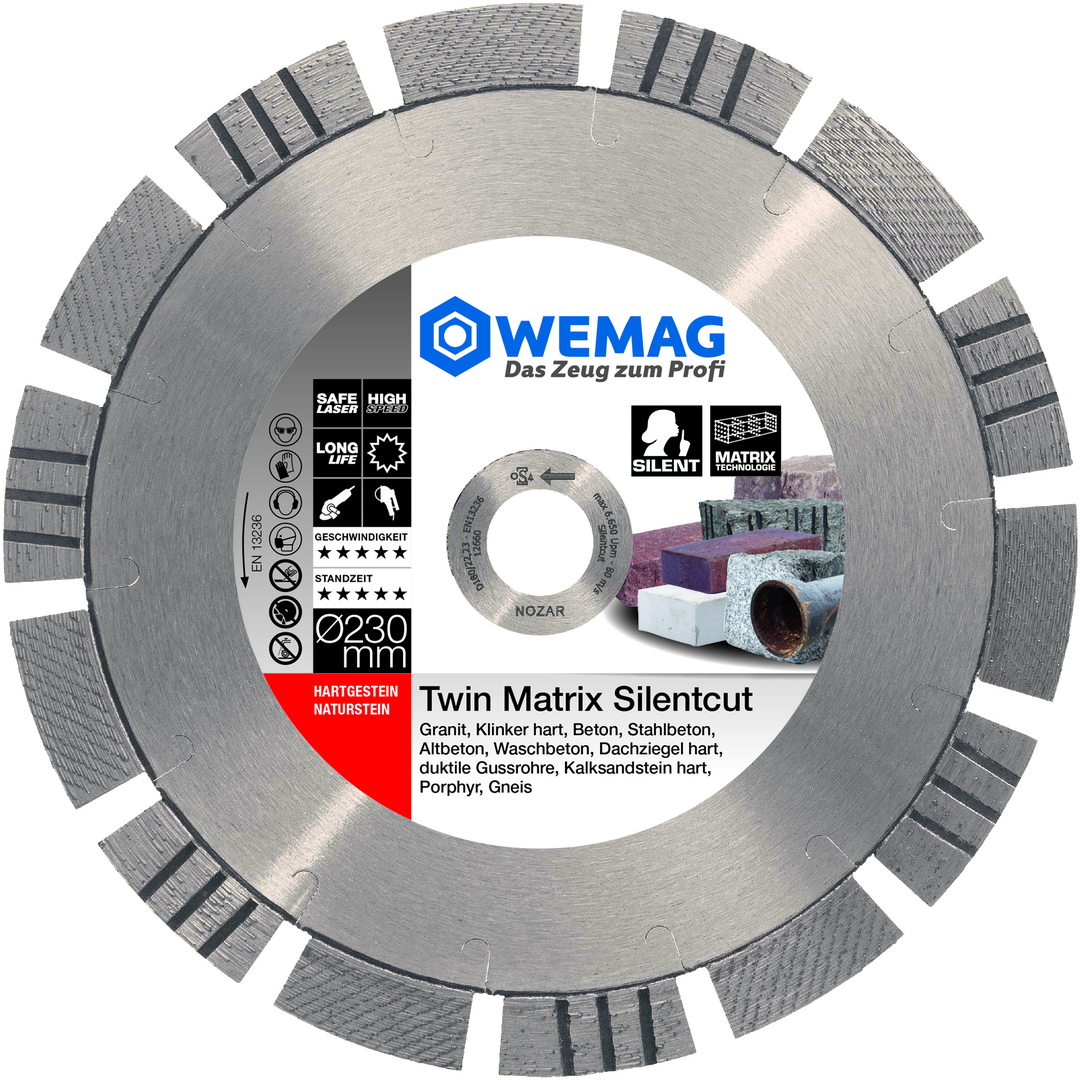 WEMAG Diamant-Trennscheibe Silentcut 230x22,23 14 Seg. 40x2,6x17mm High Performance