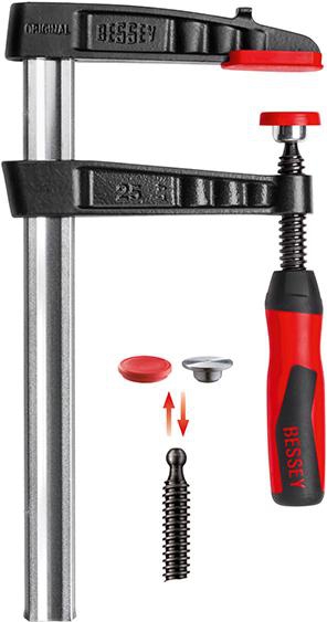 BESSEY Schraubzwinge Temperguss mit 2-Komponenten-Heft 500x120mm / 35x11mm