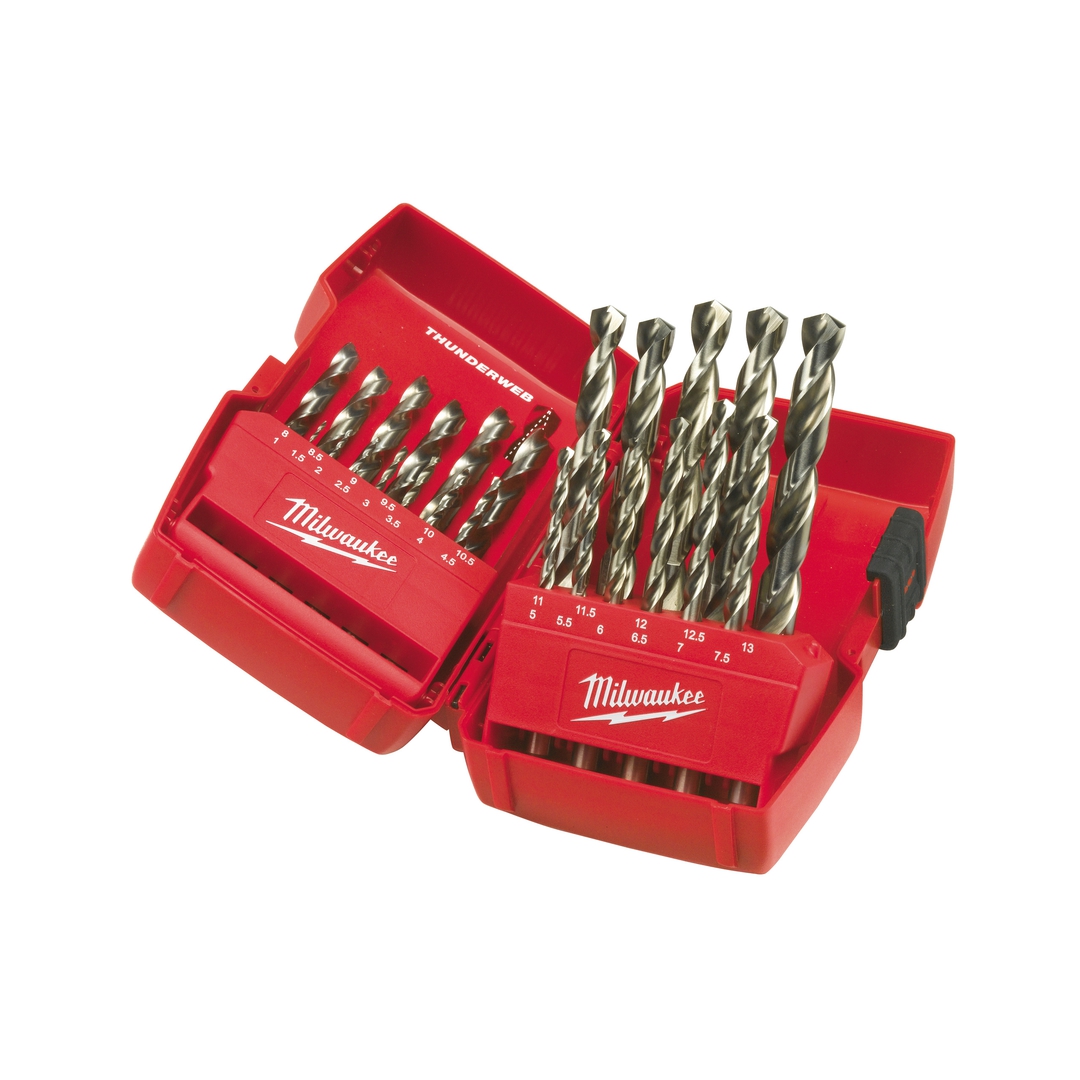 MILWAUKEE Metallbohrer HSS-G THUNDERWEB DIN 338, 1-13 mm, 25-teilig