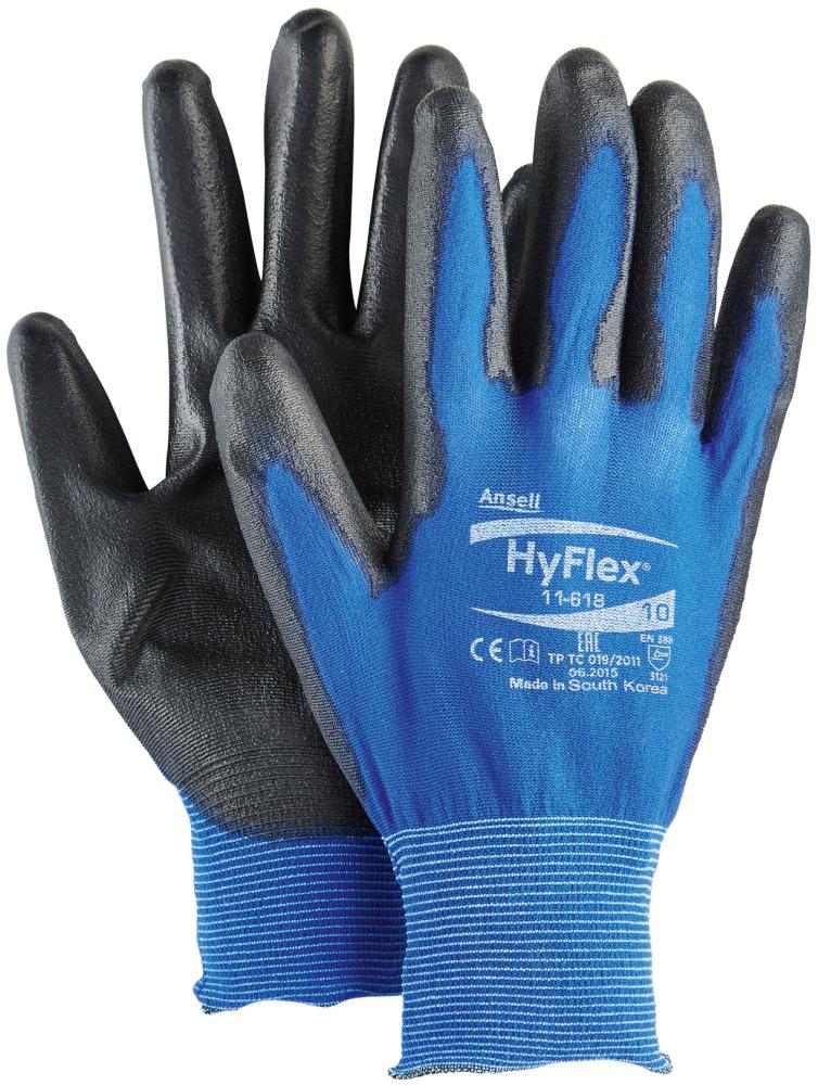 ANSELL Montage-Handschuh HyFlex 11-618 Gr. 7 PU blau/schwarz
